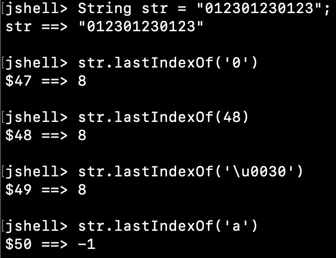 Java String LastIndexOf Examples