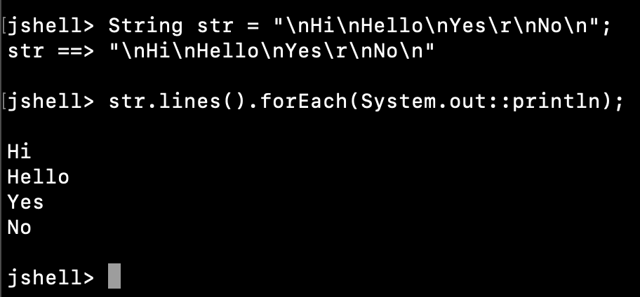 Java String lines() Method to Get the Stream of Lines