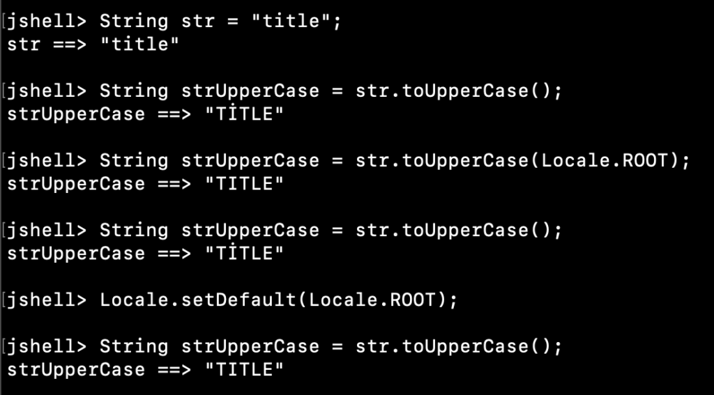 Java String ToUpperCase ROOT Locale