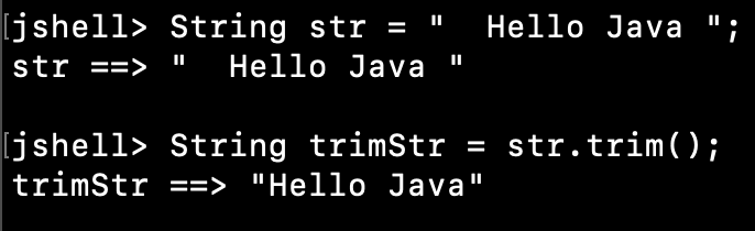 Java String Trim White Spaces