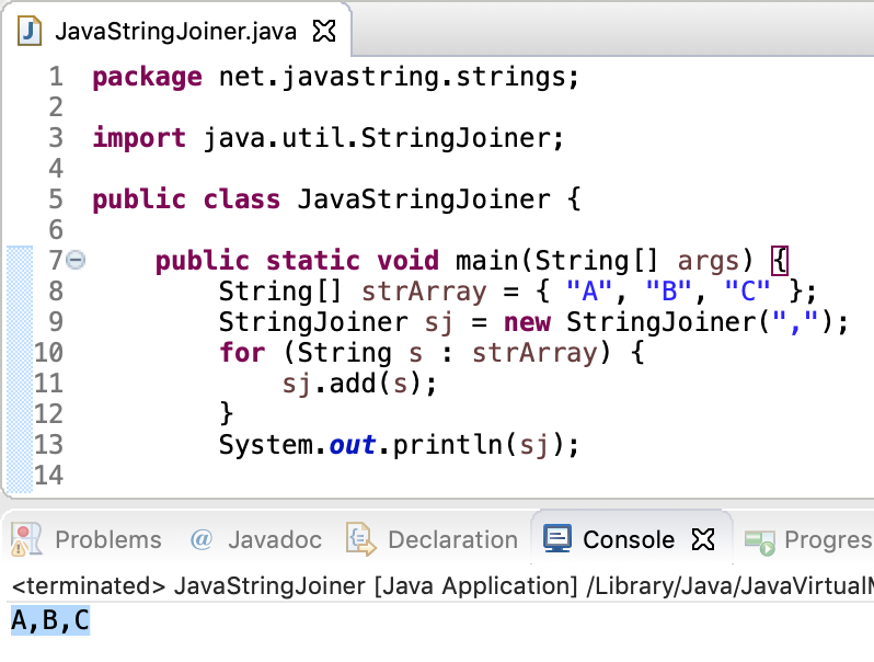 Java StringJoiner Example