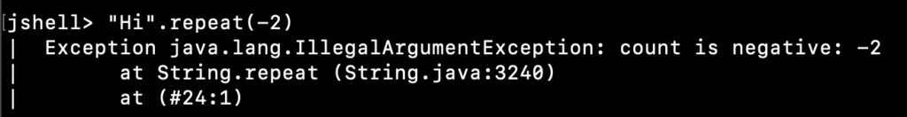 Java String Repeat IllegalArgumentException