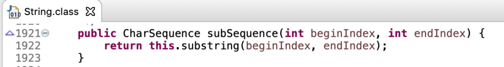 Java String SubSequence Method