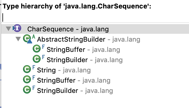 Java CharSequence Implementation Classes