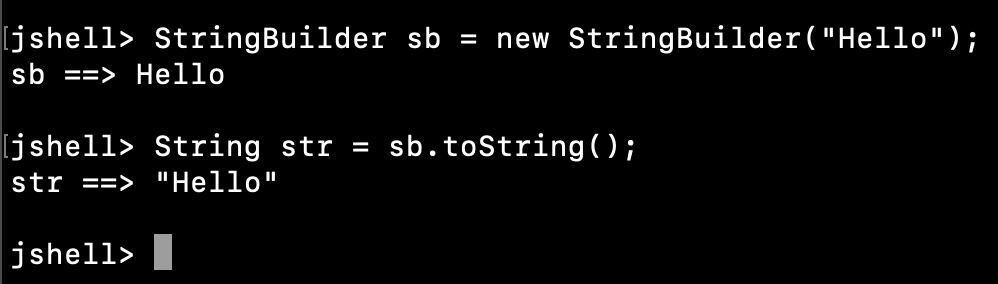 Java StringBuilder To String