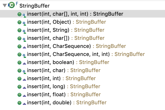 StringBuffer Insert Methods