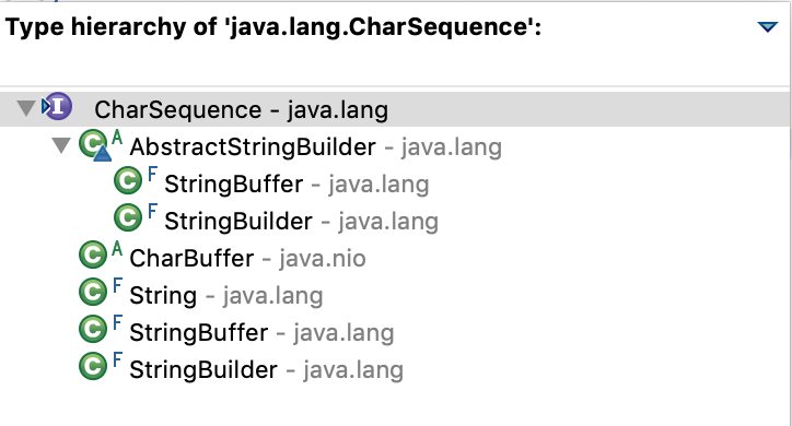 Java CharSequence Implementations