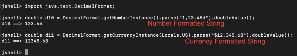 Java DecimalFormat Parse