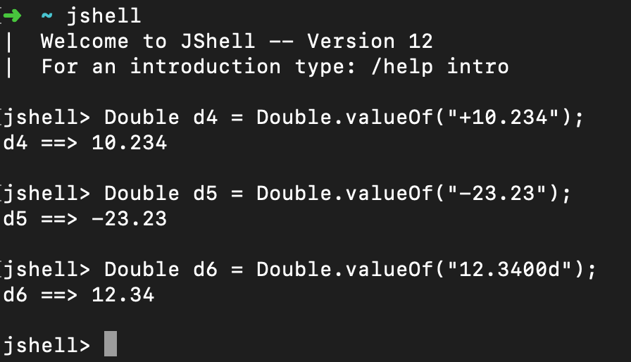 Java Double ValueOf