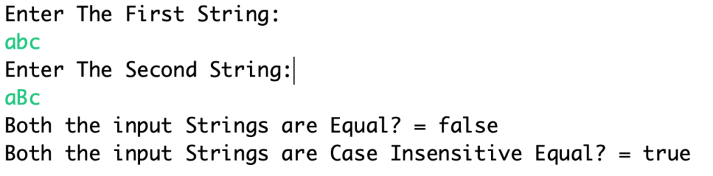 Java String Equals EqualsIgnoreCase Examples