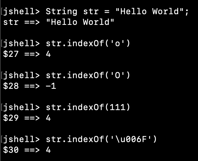 Java String IndexOf Examples