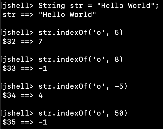 Java String IndexOf FromIndex Examples