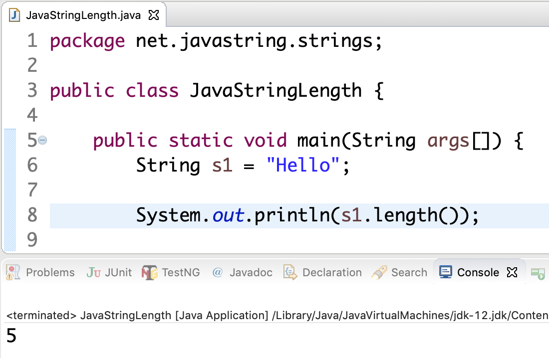 Java String length() Method Examples