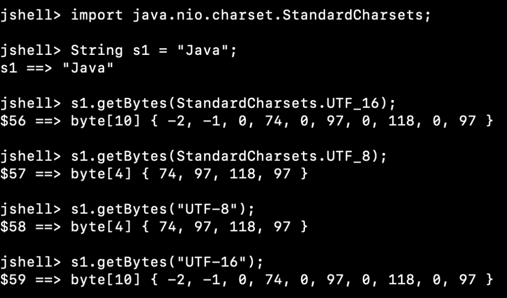 Java String To Byte Array Charset