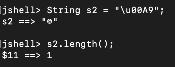 Java String Unicode Length Example